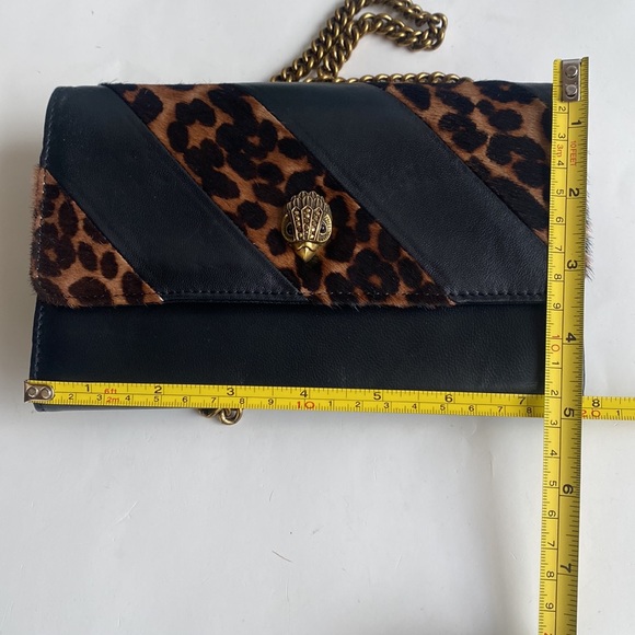 Kurt Geiger London Mini Soho Leopard Print Calf Hair Leather Striped Crossbody - Picture 15 of 15